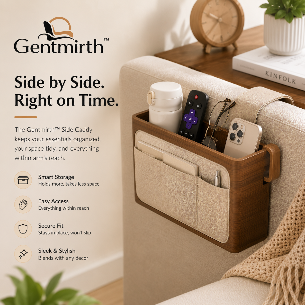 Gentmirth™ SideVault Sofa Arm Caddy Pro